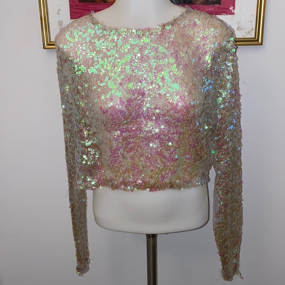 Fashion Nova Sequin Top Size L